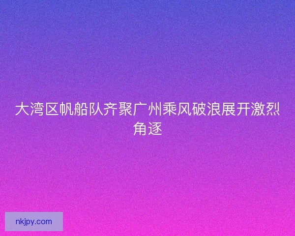 大湾区帆船队齐聚广州乘风破浪展开激烈角逐